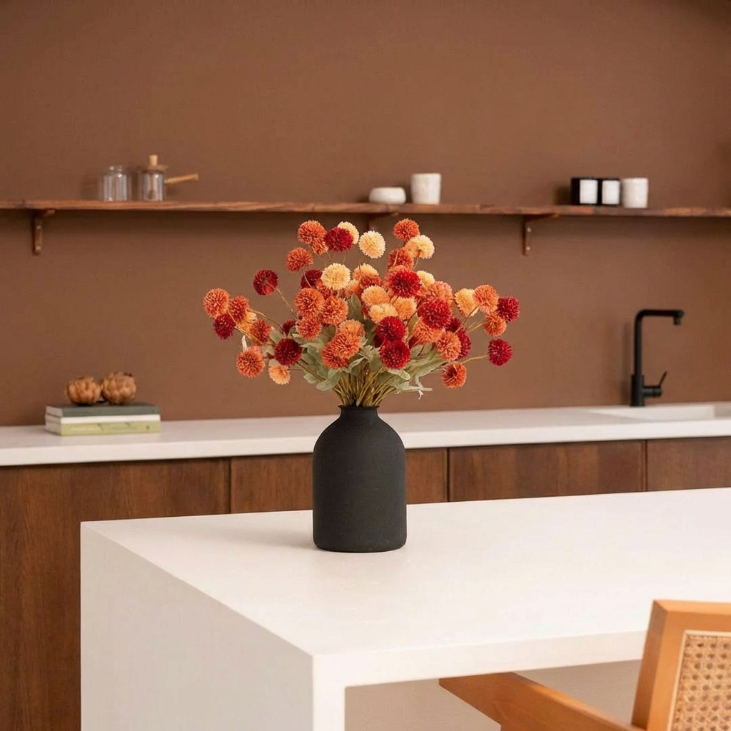 Fleurs de Kiku - Mélange  (10 tiges/ 50 pompons)